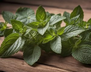 Planta del aceite esencial de menta, ideal para aliviar el estrés, refrescar la mente y mejorar la concentración. Perfecto para aromaterapia y masajes.