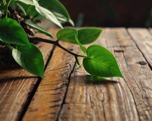 Hoja del aceite esencial de ravensara, ideal para aliviar el estrés, fortalecer el sistema inmunológico y mejorar el bienestar general. Perfecto para aromaterapia y masajes.