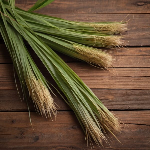 Planta del aceite esencial de palmarosa, ideal para aliviar el estrés, hidratar la piel y equilibrar las emociones. Perfecto para aromaterapia y masajes.
