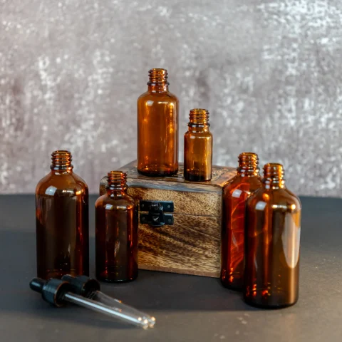 botellas de vidrio