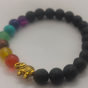 Pulsera de Piedra Volcánica - Elefante