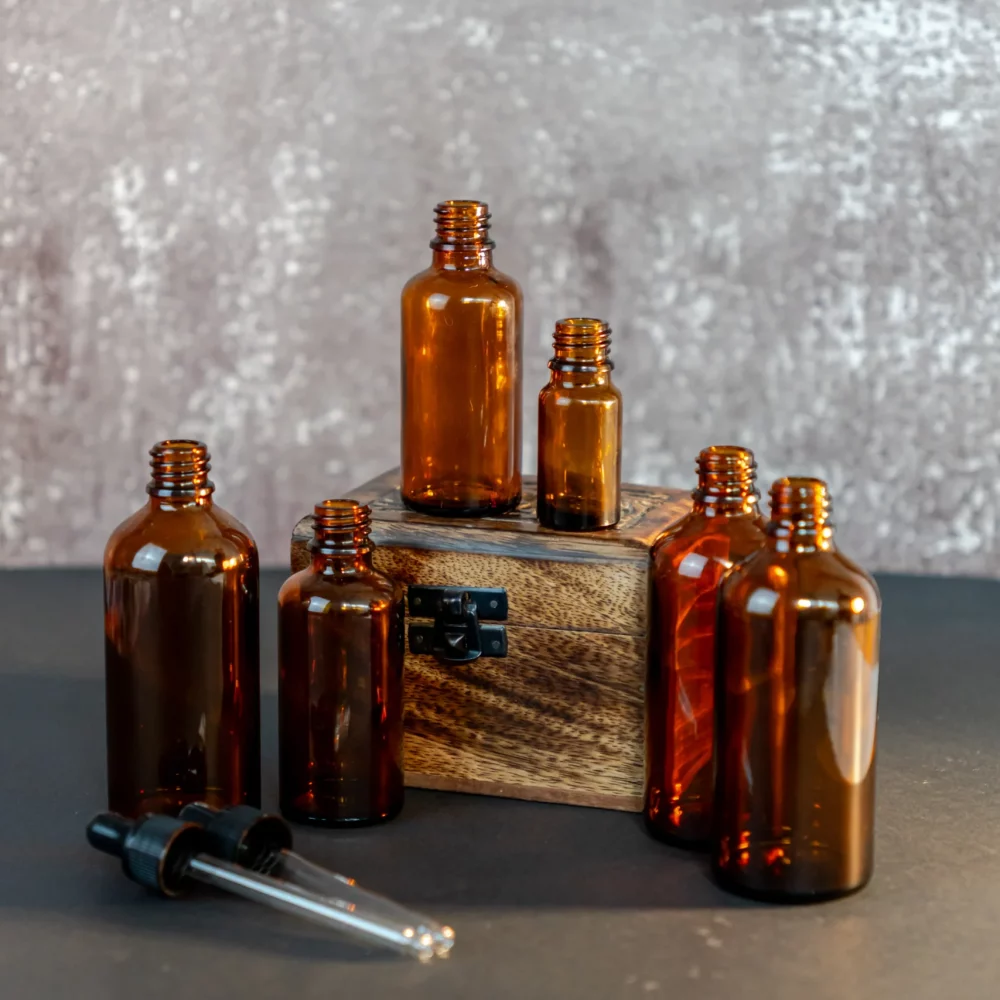 botellas de vidrio